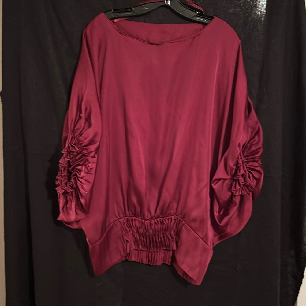 Cranberry red Neiman Marcus blouse